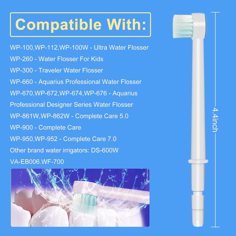RAXSEG Replacement Tips for Waterpik Aquarius Water Flosser Waterpik Toothbrush Replacement Heads Toothbrush and Oral Irrigators (6 Brush Head Tips) - Image 2